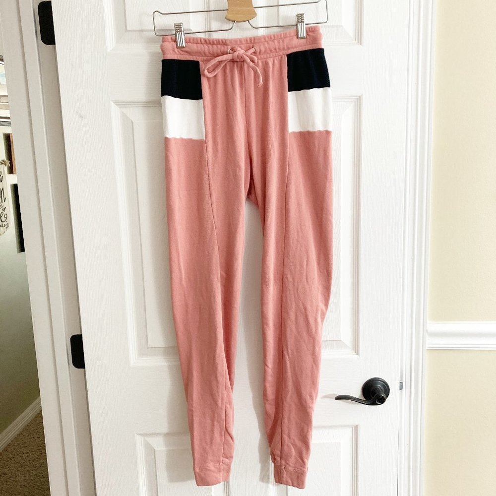 Wildfox Raina Jogger Sweatpants Colorblock Size S
